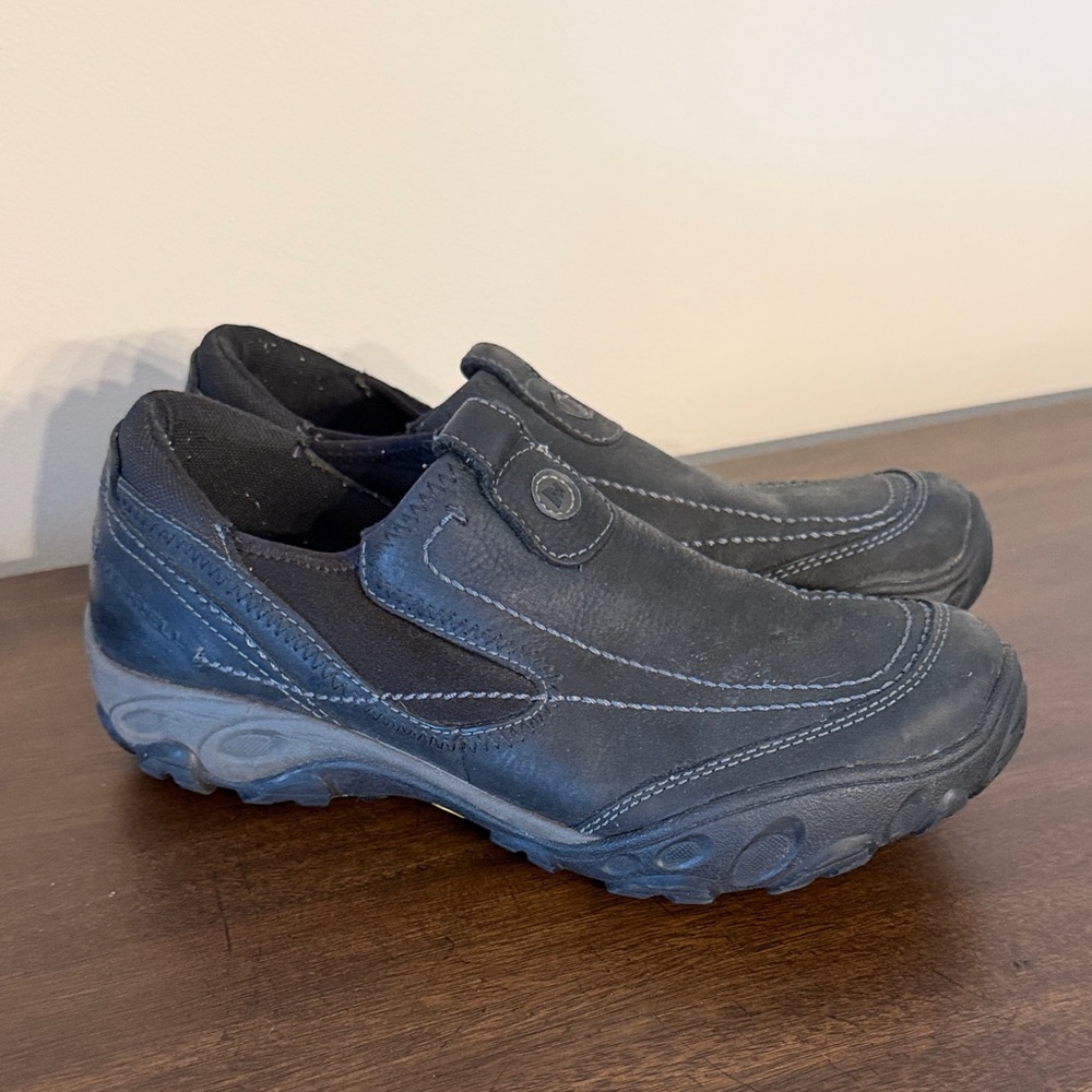 MERRELL SLIP ON WOMEN'S SIZE 8.5 OPAL BLACK ORTHOLITE VIBRAM ARCH SUPPORT COMFY